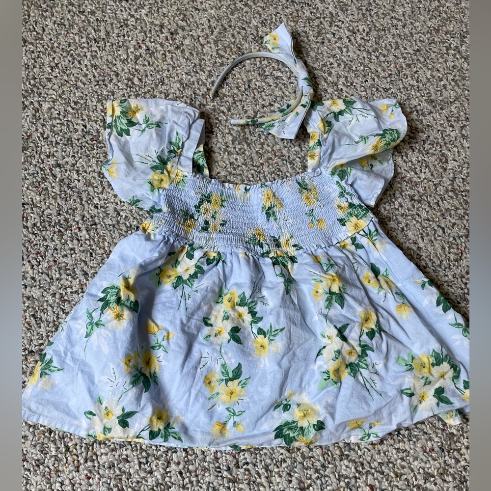 Janie and jack floral top and headband